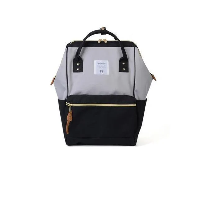 Women backpack 39cm Japanese style school bag travel tote with zipper and side pockets in multiple colours