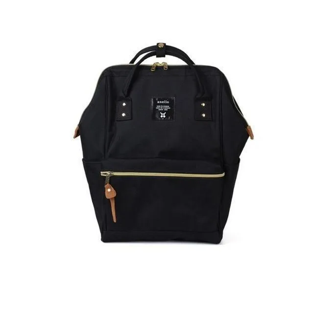 Women backpack 39cm Japanese style school bag travel tote with zipper and side pockets in multiple colours