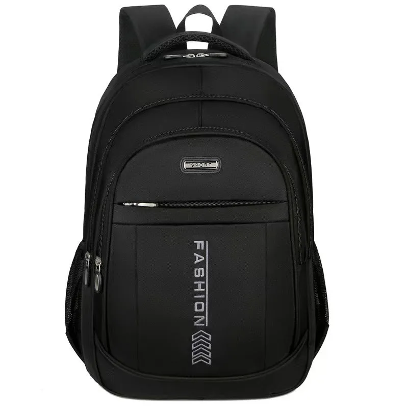 20-35 litre black Oxford cloth backpack with air pillow straps for business travel