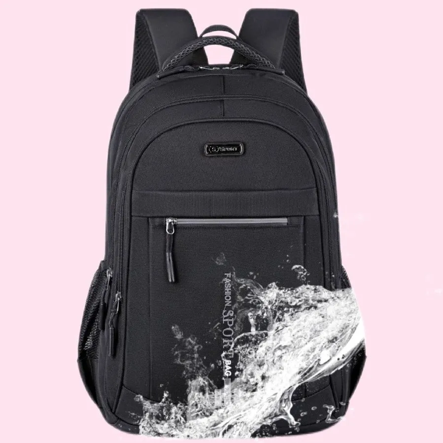 20-35 litre black Oxford cloth backpack with air pillow straps for business travel