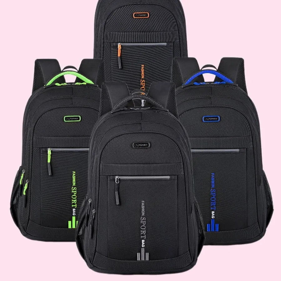 20-35 litre black Oxford cloth backpack with air pillow straps for business travel