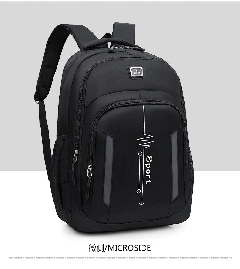 20-35 litre black Oxford cloth backpack with air pillow straps for business travel