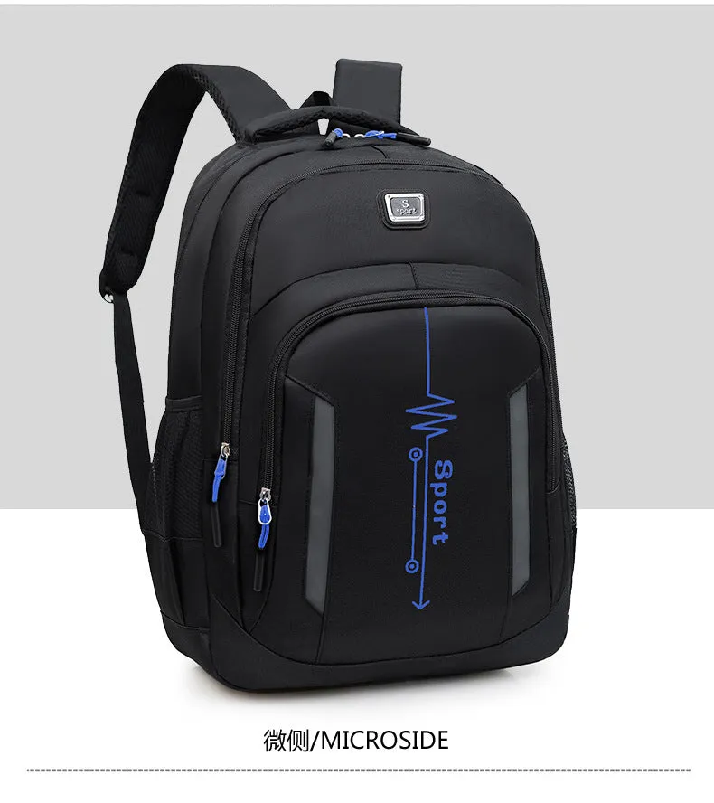 20-35 litre black Oxford cloth backpack with air pillow straps for business travel