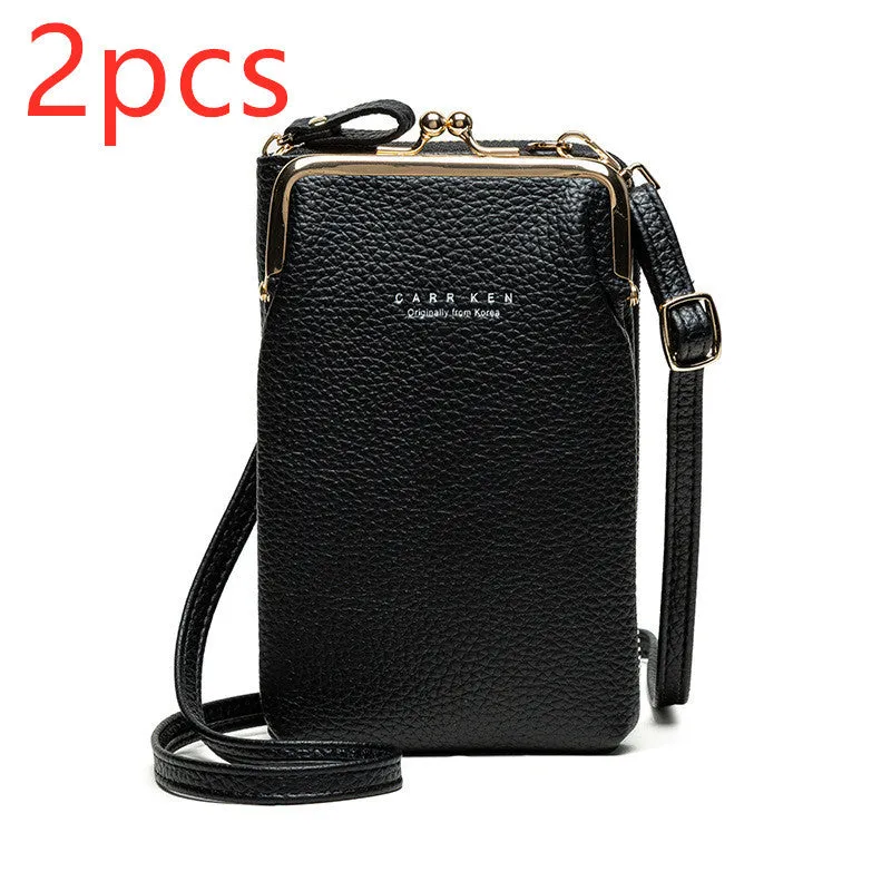 Compact diagonal shoulder bag in PU leather with lychee pattern, square vertical shape, 10x17x5cm, zipper closure