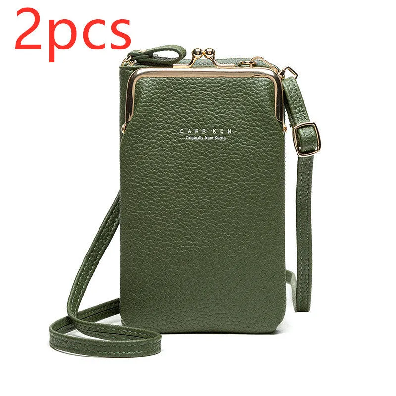 Compact diagonal shoulder bag in PU leather with lychee pattern, square vertical shape, 10x17x5cm, zipper closure