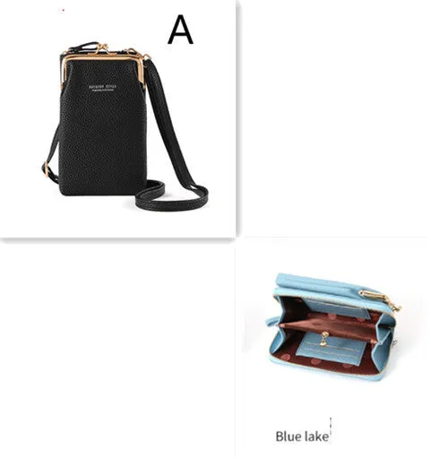 Compact diagonal shoulder bag in PU leather with lychee pattern, square vertical shape, 10x17x5cm, zipper closure