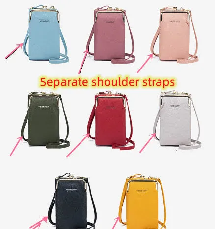 Compact diagonal shoulder bag in PU leather with lychee pattern, square vertical shape, 10x17x5cm, zipper closure