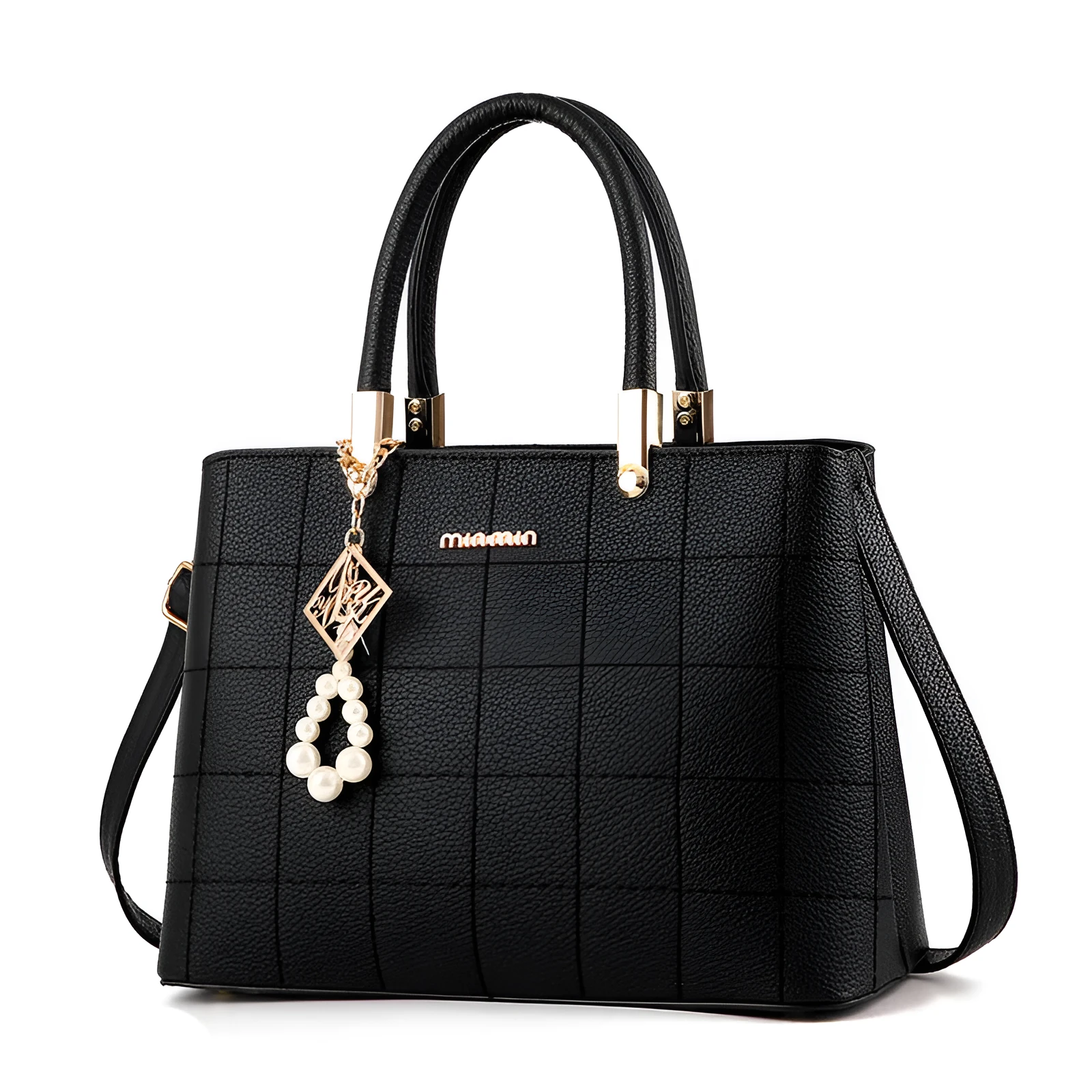 Women's PU leather medium handbag zip closure plain soft texture eight colours wine red light gray black pink royal blue taro purple sky blue beige