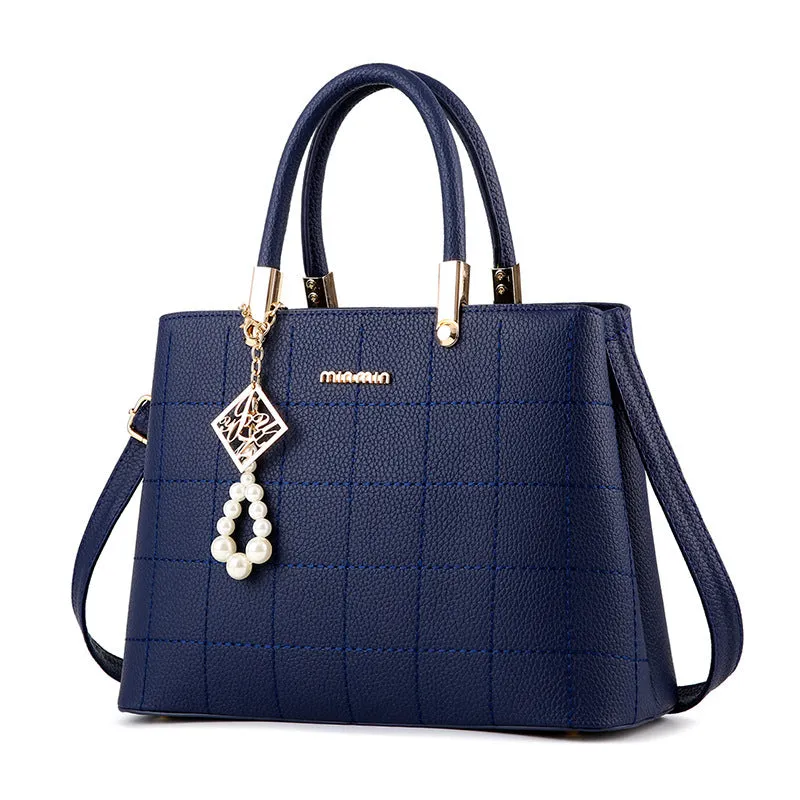Women's PU leather medium handbag zip closure plain soft texture eight colours wine red light gray black pink royal blue taro purple sky blue beige