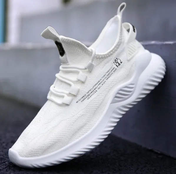 Men's casual canvas shoes low top round toe Korean net style in yellow colour on white background
