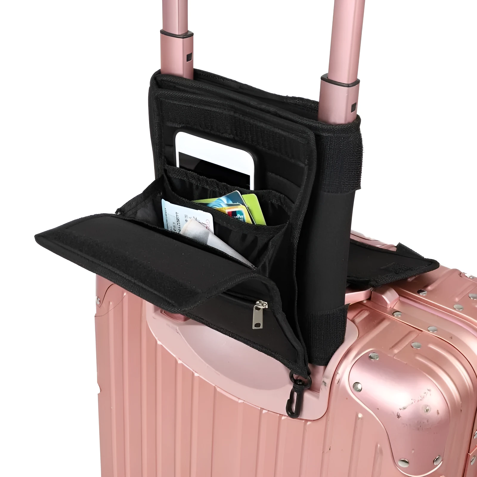 Black canvas folding storage pouch tote bag with large capacity for travel or shopping
