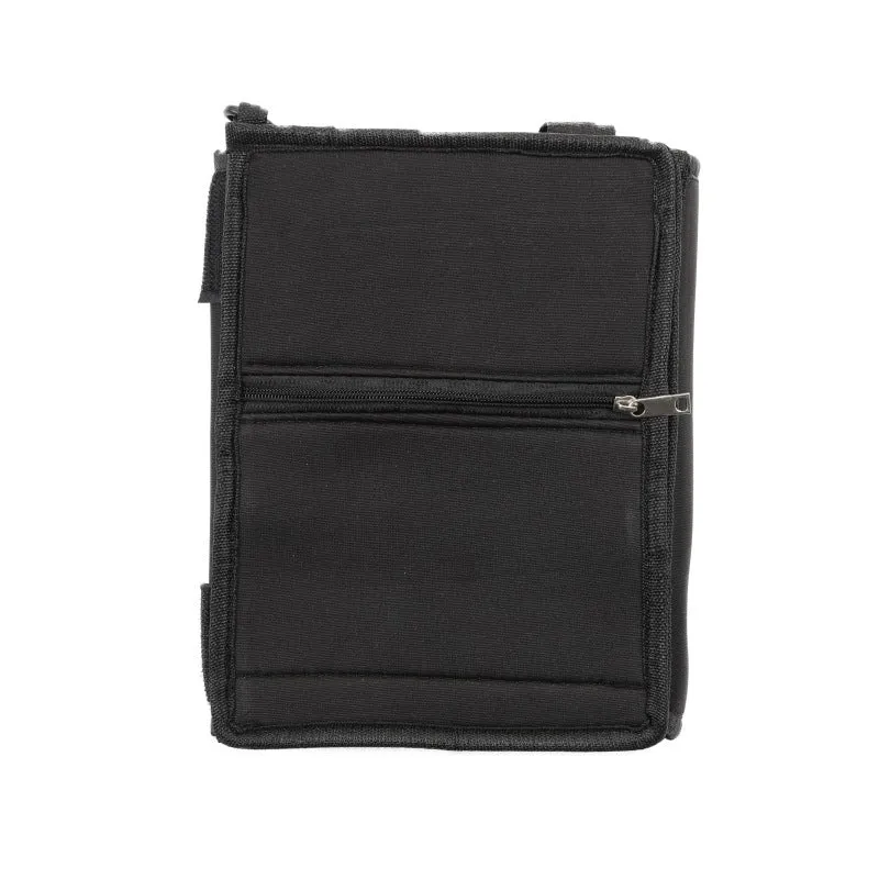 Black canvas folding storage pouch tote bag with large capacity for travel or shopping