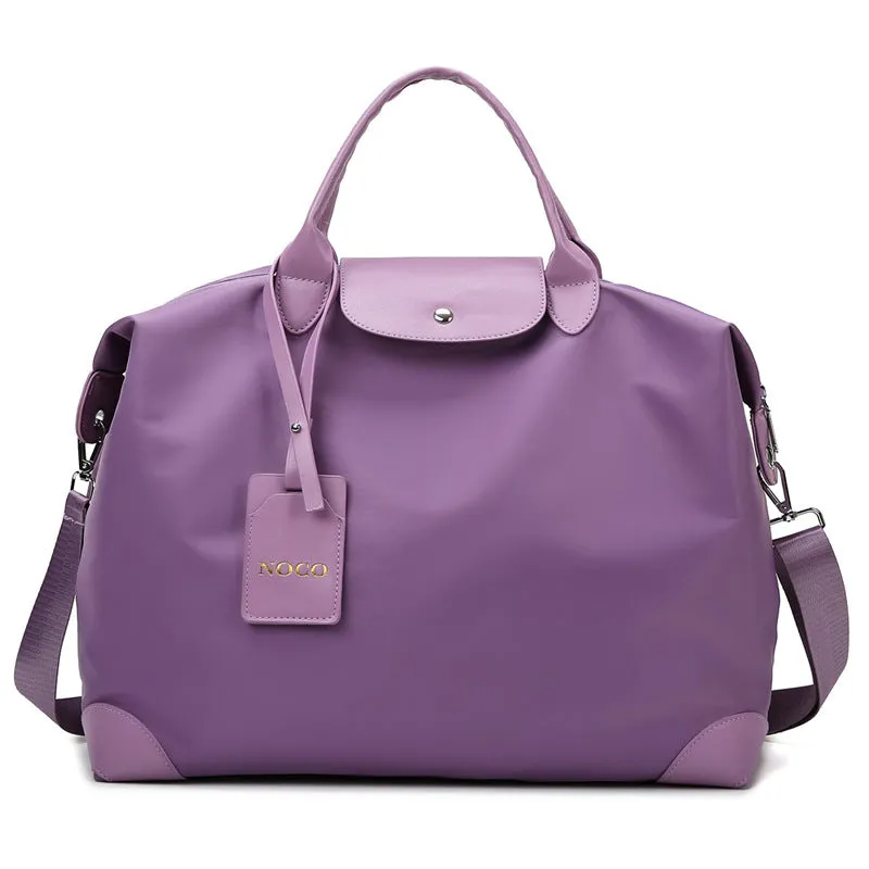 Oxford cloth medium travel bag with lock closure and embroidery, available in multiple colours