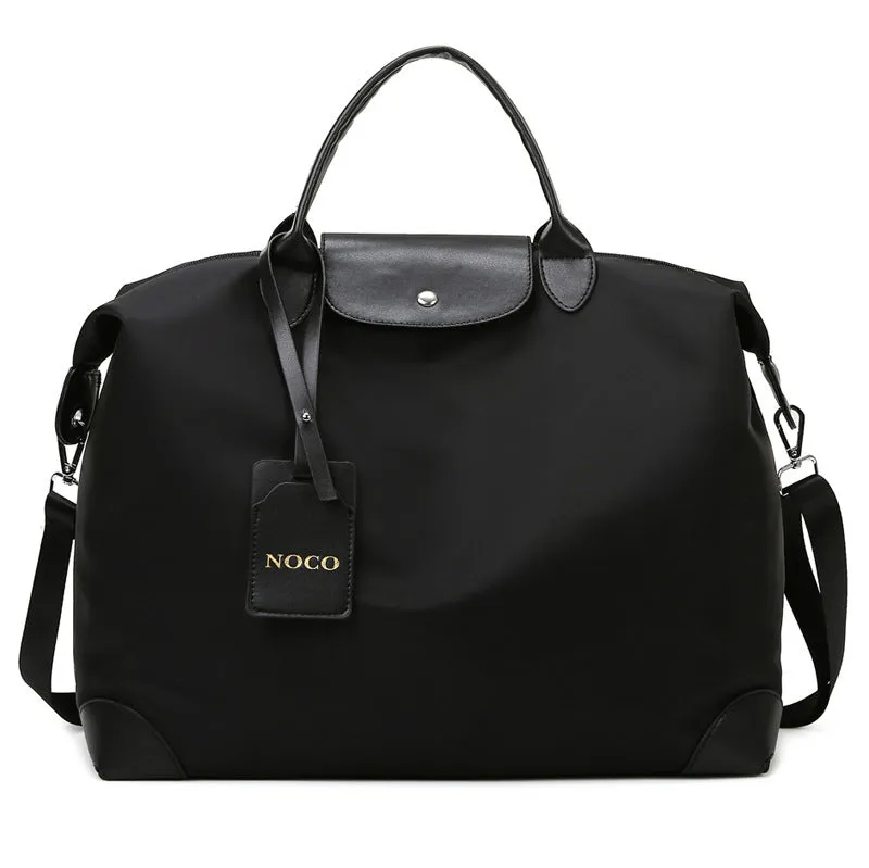 Oxford cloth medium travel bag with lock closure and embroidery, available in multiple colours