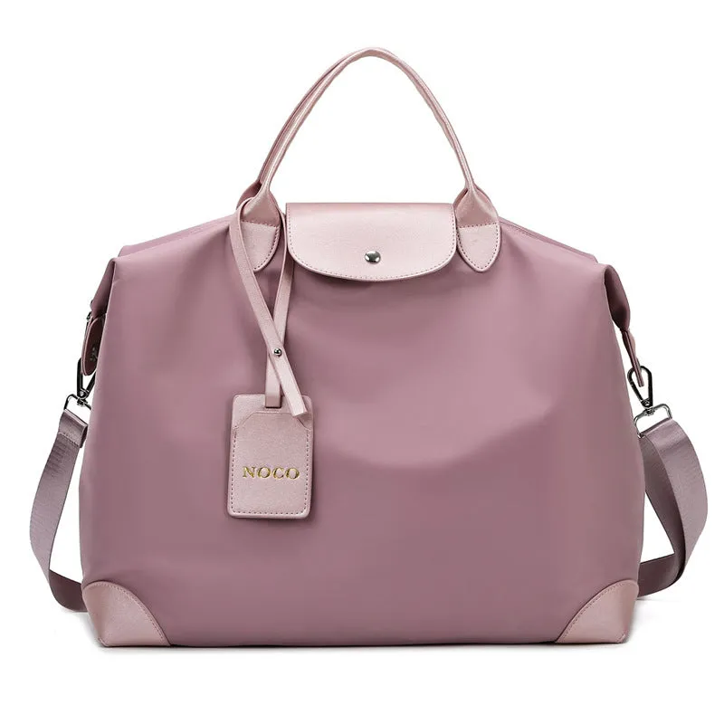 Oxford cloth medium travel bag with lock closure and embroidery, available in multiple colours