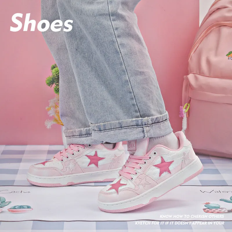 A pair of denim skate shoes with lace-up front, round toe, and flat mid-heel, shown in black.