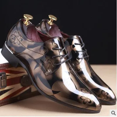 Men's casual shoes in blue with hollow bovine split leather upper and viscose sole, side view