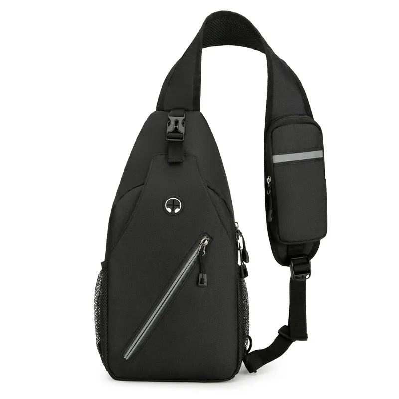Multifunctional men's shoulder crossbody bag in hard-wearing oxford cloth, large capacity, multiple colour options