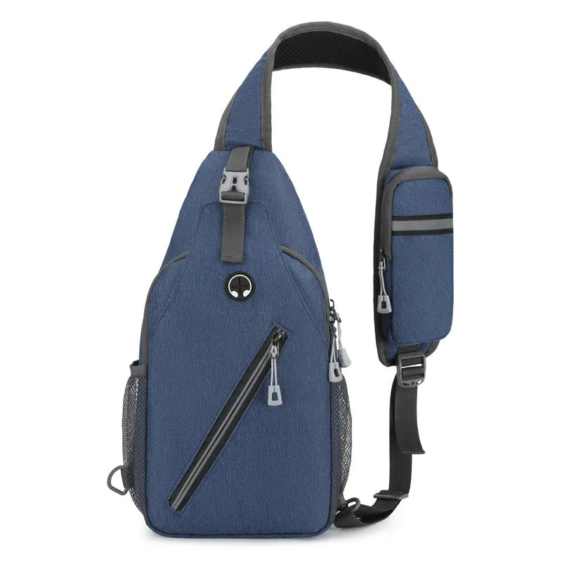 Multifunctional men's shoulder crossbody bag in hard-wearing oxford cloth, large capacity, multiple colour options