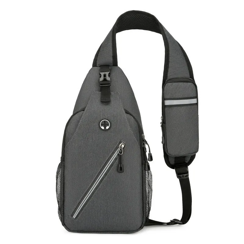 Multifunctional men's shoulder crossbody bag in hard-wearing oxford cloth, large capacity, multiple colour options
