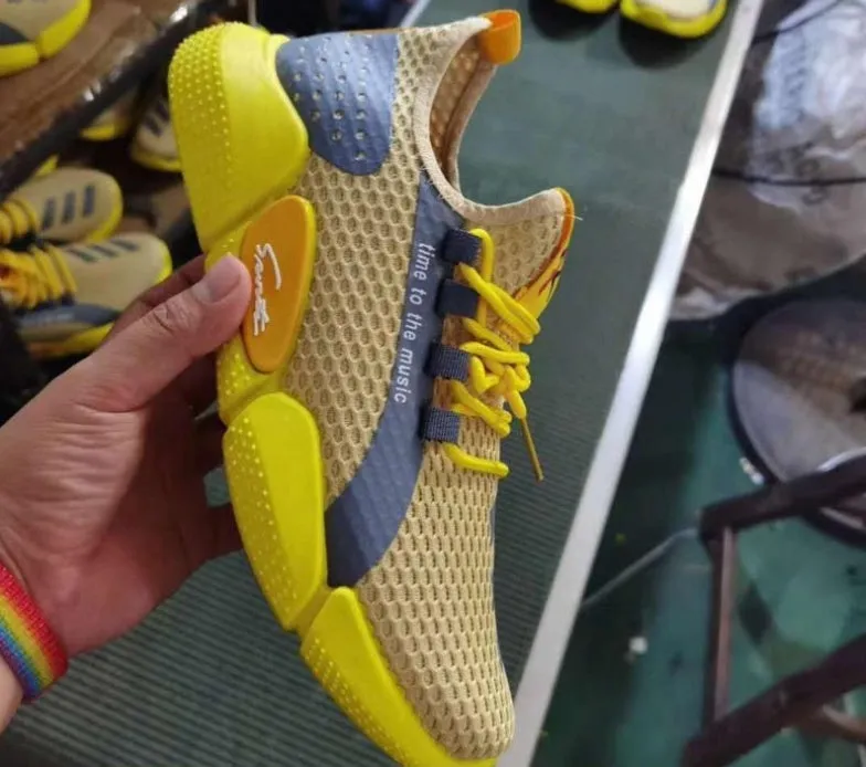 Breathable lace-up casual sports shoes low heel, plain Korean style, Black White Yellow