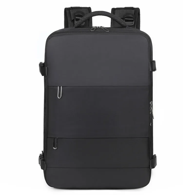 Large-capacity travel backpack in Oxford cloth with dry and wet separation, 36-55L, available in purple, gray, black, and pink
