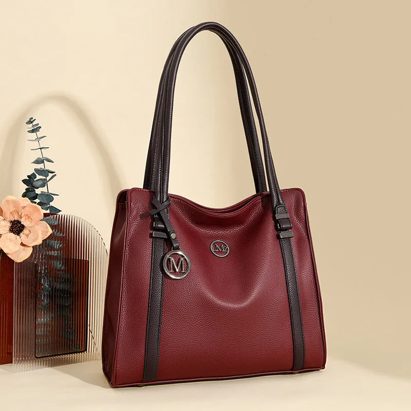 Women's genuine leather retro style crossbody bag in horizontal square shape with double straps