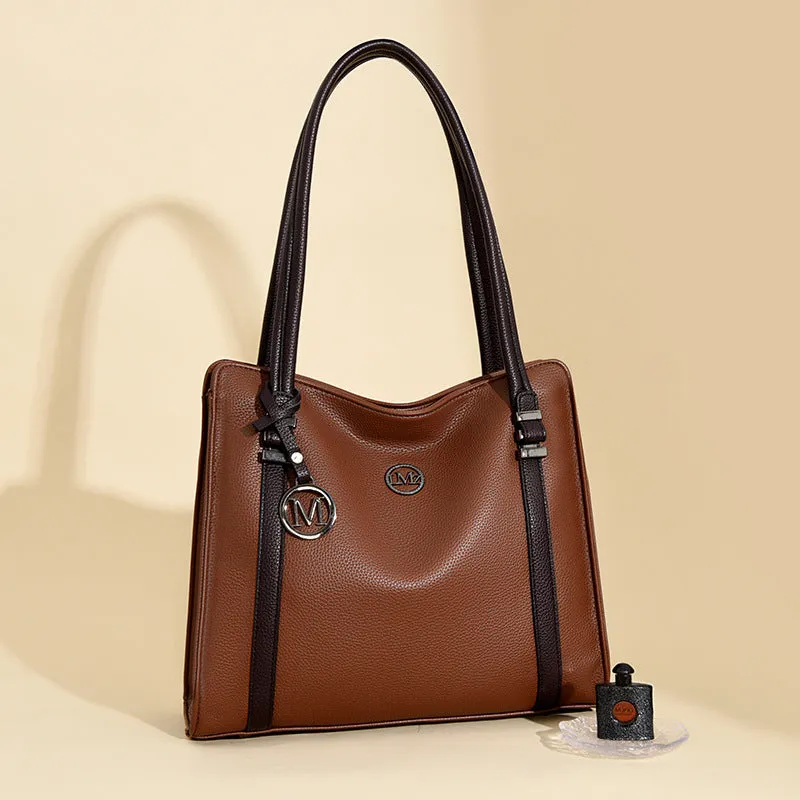Women's genuine leather retro style crossbody bag in horizontal square shape with double straps