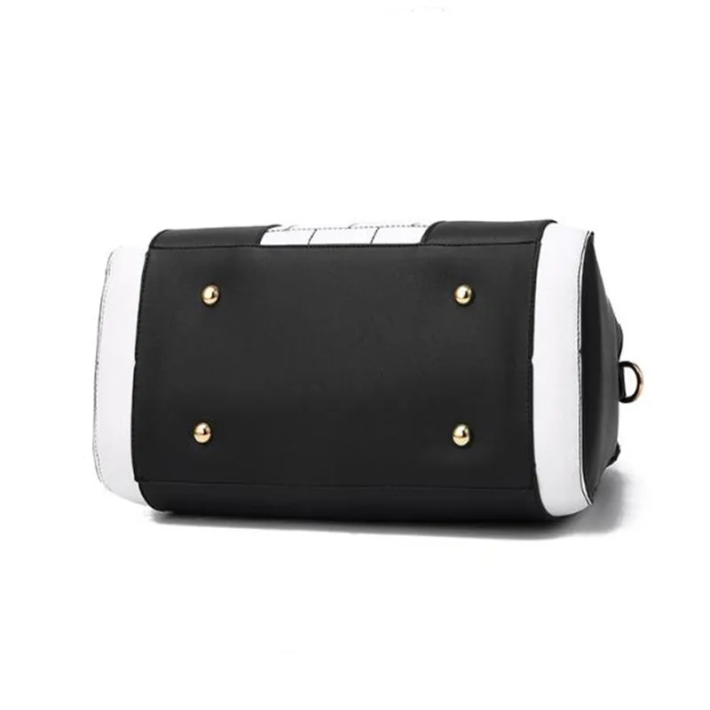 Large horizontal square PU shoulder bag for women with car suture design, zipper closure, and multiple internal pockets