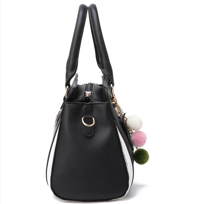 Large horizontal square PU shoulder bag for women with car suture design, zipper closure, and multiple internal pockets