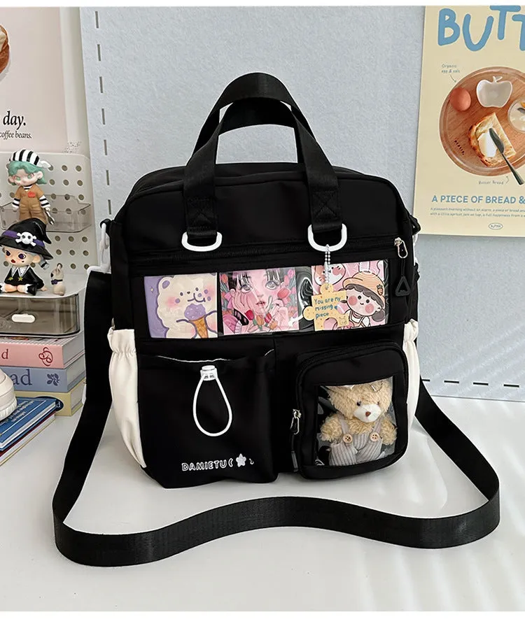 Waterproof nylon backpack in solid colour with sewing thread detail, 33x30x14cm, holds 15.6-inch laptop