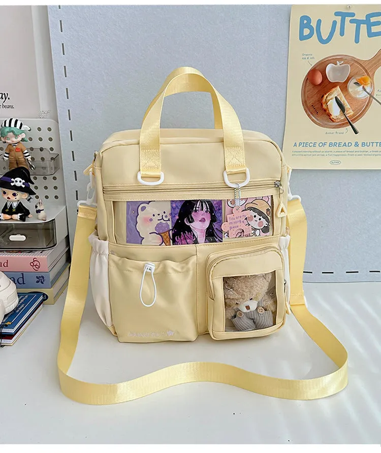 Waterproof nylon backpack in solid colour with sewing thread detail, 33x30x14cm, holds 15.6-inch laptop