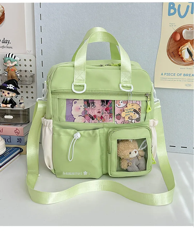 Waterproof nylon backpack in solid colour with sewing thread detail, 33x30x14cm, holds 15.6-inch laptop
