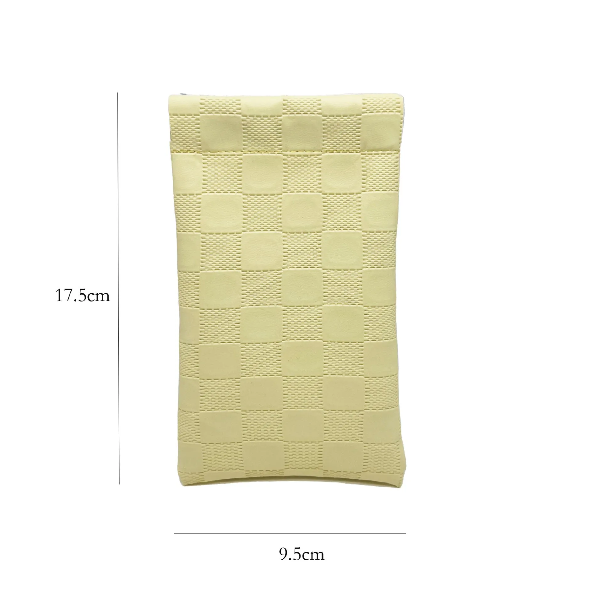 Leather glasses case with automatic snap closure in a colour option, lying flat