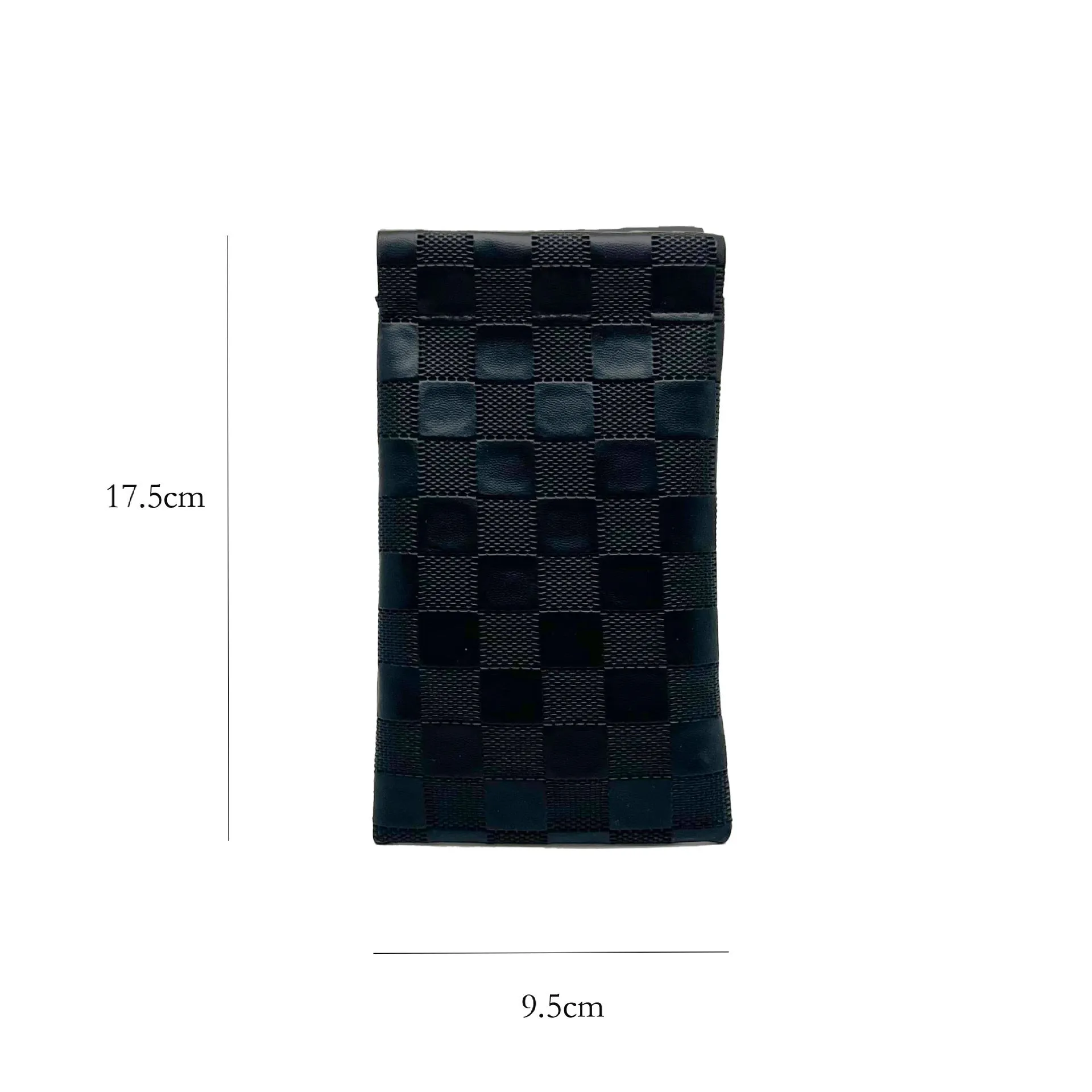 Leather glasses case with automatic snap closure in a colour option, lying flat