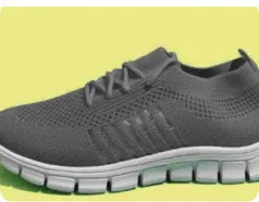 Women's breathable mesh sports flats in multiple colours with front-tie lacing and EVA sole