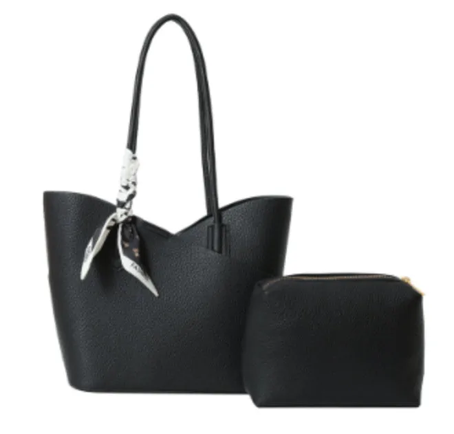 PU large-capacity casual shoulder handbag in brown with vertical square shape and sewing line detailing
