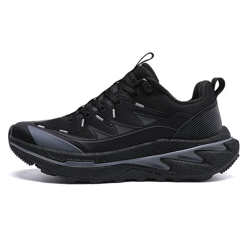 Men's non-slip wear-resistant mountaineering outdoor sneakers with composite sole in green and black