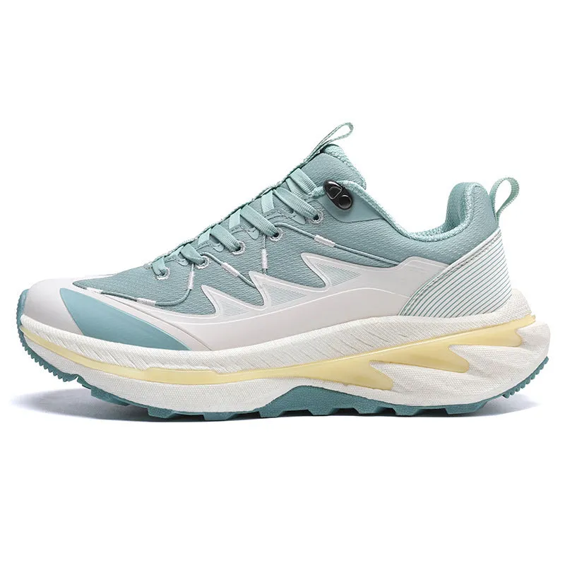 Men's non-slip wear-resistant mountaineering outdoor sneakers with composite sole in green and black