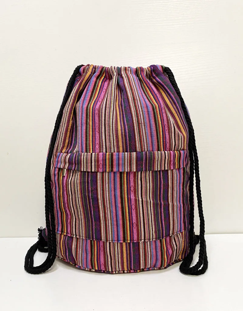 Original Simplicity lightweight literary style backpack with geometric pattern in jacquard fabric