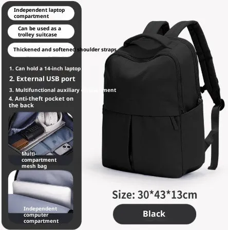 Nylon travel computer backpack with vertical square shape, zipper closure, and double-joint shoulder straps in green on white background