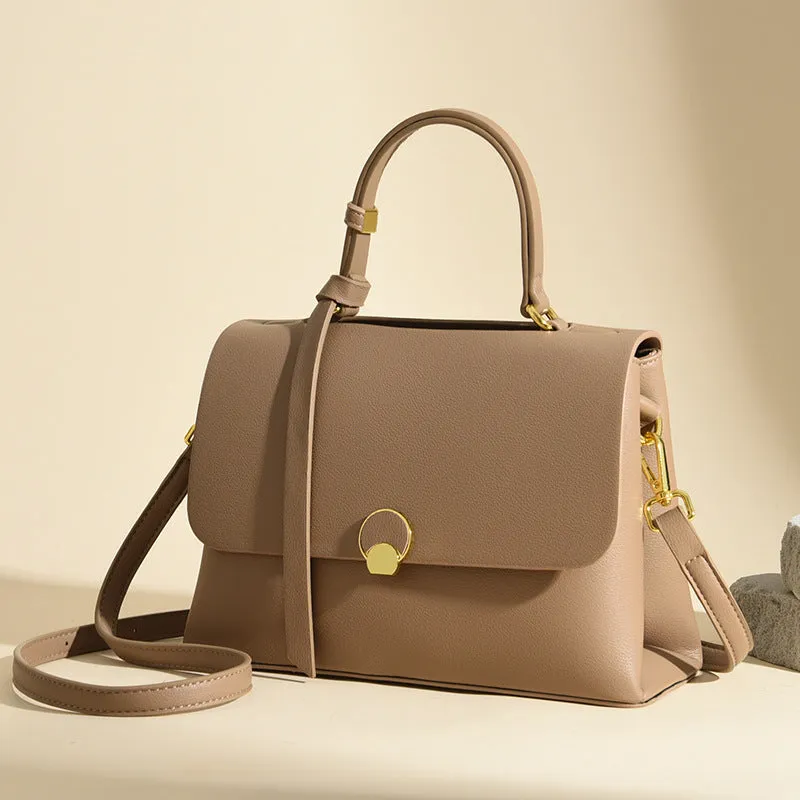 PU crossbody handbag in beige with sewing line detail and single shoulder strap