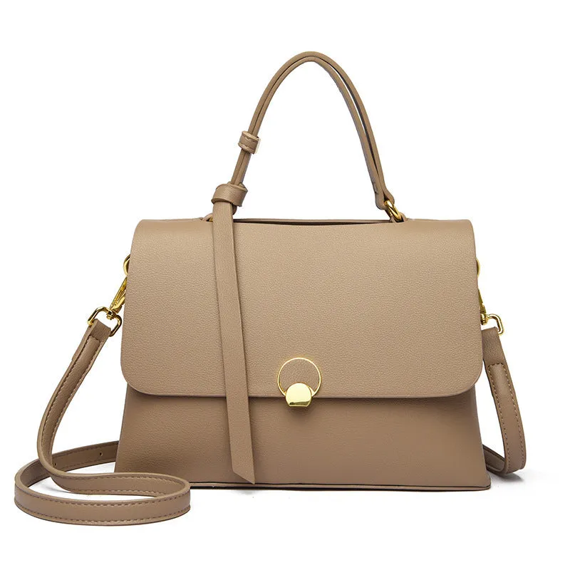 PU crossbody handbag in beige with sewing line detail and single shoulder strap