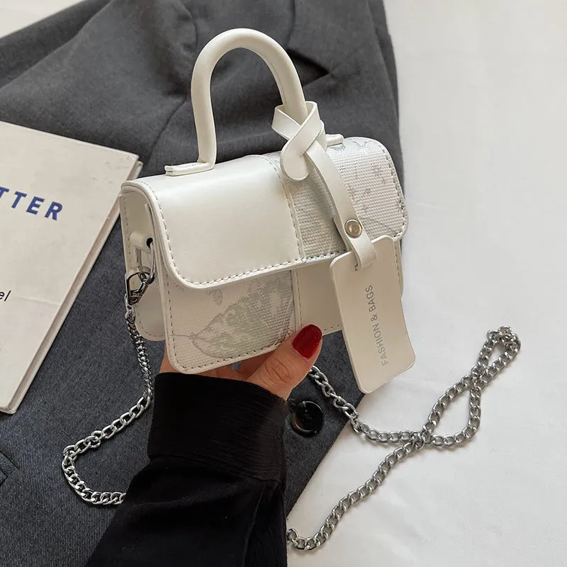 Portable stitching crossbody bag in khaki large size, soft polyester, sandwich pocket design