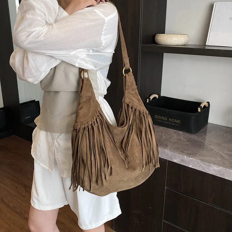 Soft leather dumpling bag messenger bag for women retro crossbody black brown coffee colour