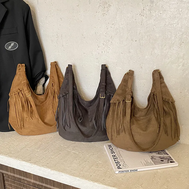 Soft leather dumpling bag messenger bag for women retro crossbody black brown coffee colour