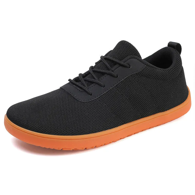 Men's wide fit walking shoes with Flyknit upper in black, green, camel, or white with rubber sole