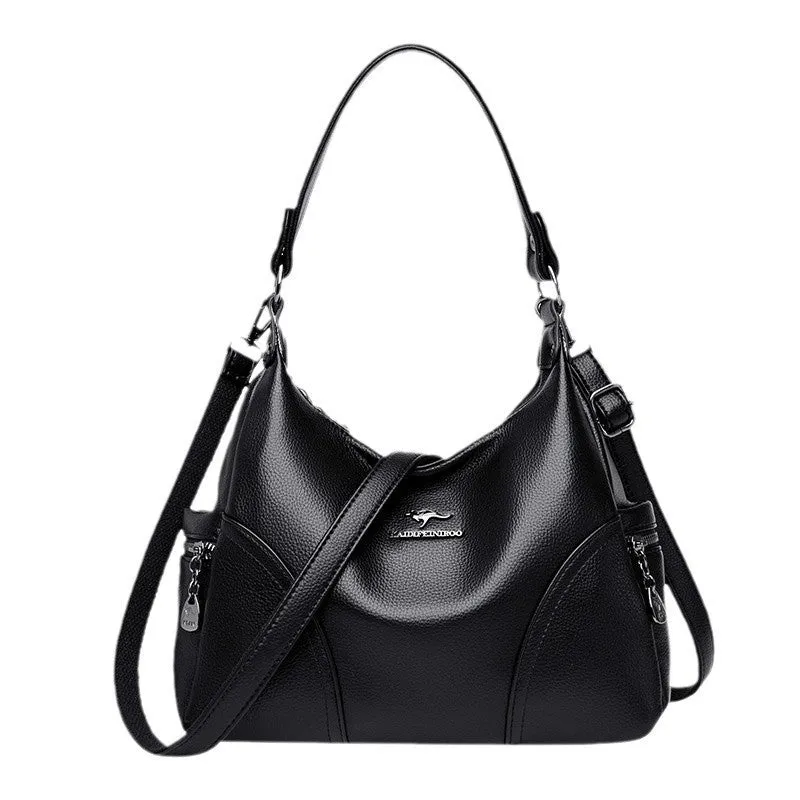 Women's PU messenger bag in beige with single shoulder strap and horizontal square shape