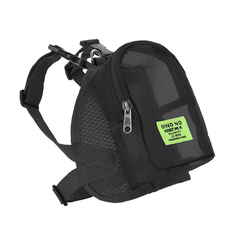 Solid colour dog backpack storage bag in polyester canvas construction