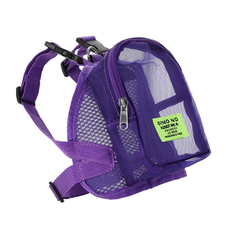 Solid colour dog backpack storage bag in polyester canvas construction